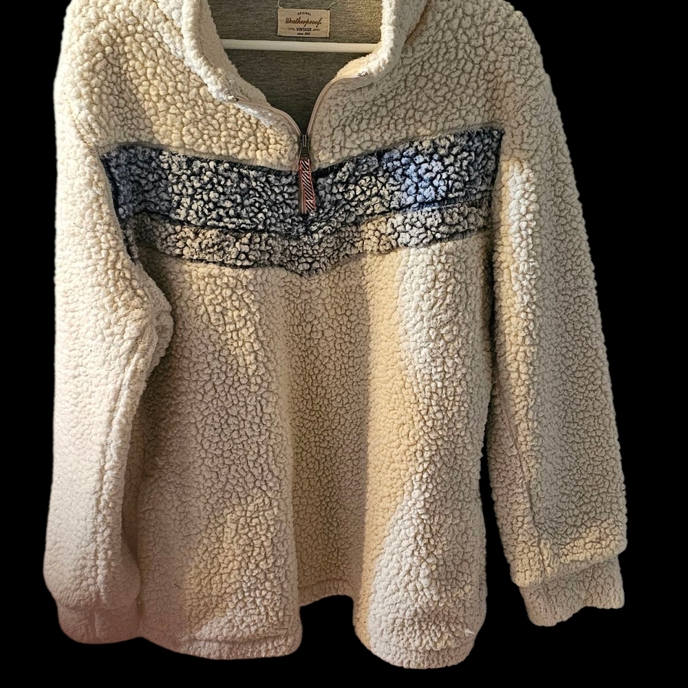 Weatherproof Cream and Blue Teddy Jacket
